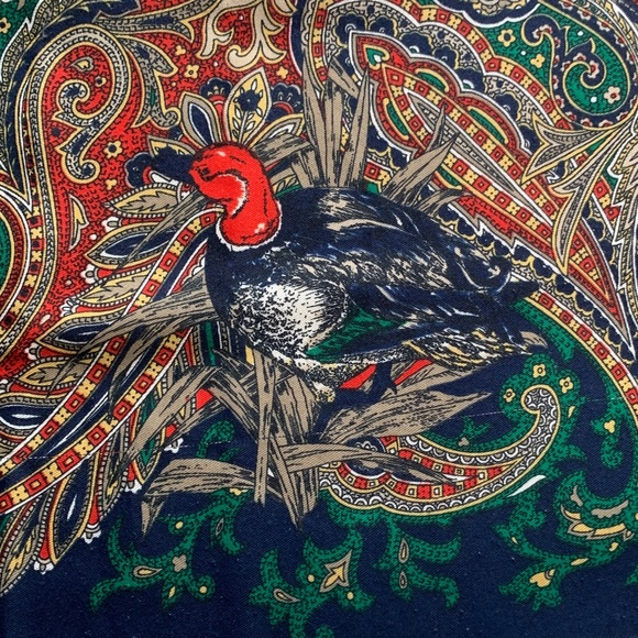 Large square duck print paisley scarf - Picture 4 of 6